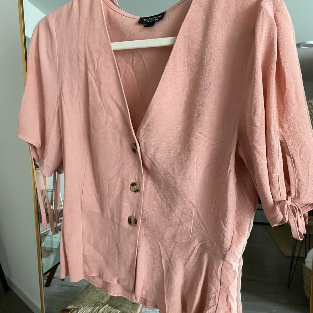Topshop Light Pink Blouse - Picture 2 of 3